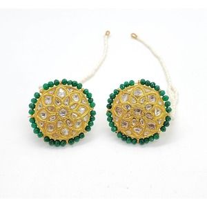 22kt Yellow Gold Kundan Polki Earring